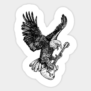 SEEMBO Eagle Playing Guitar Guitarist Musician Music Band Sticker